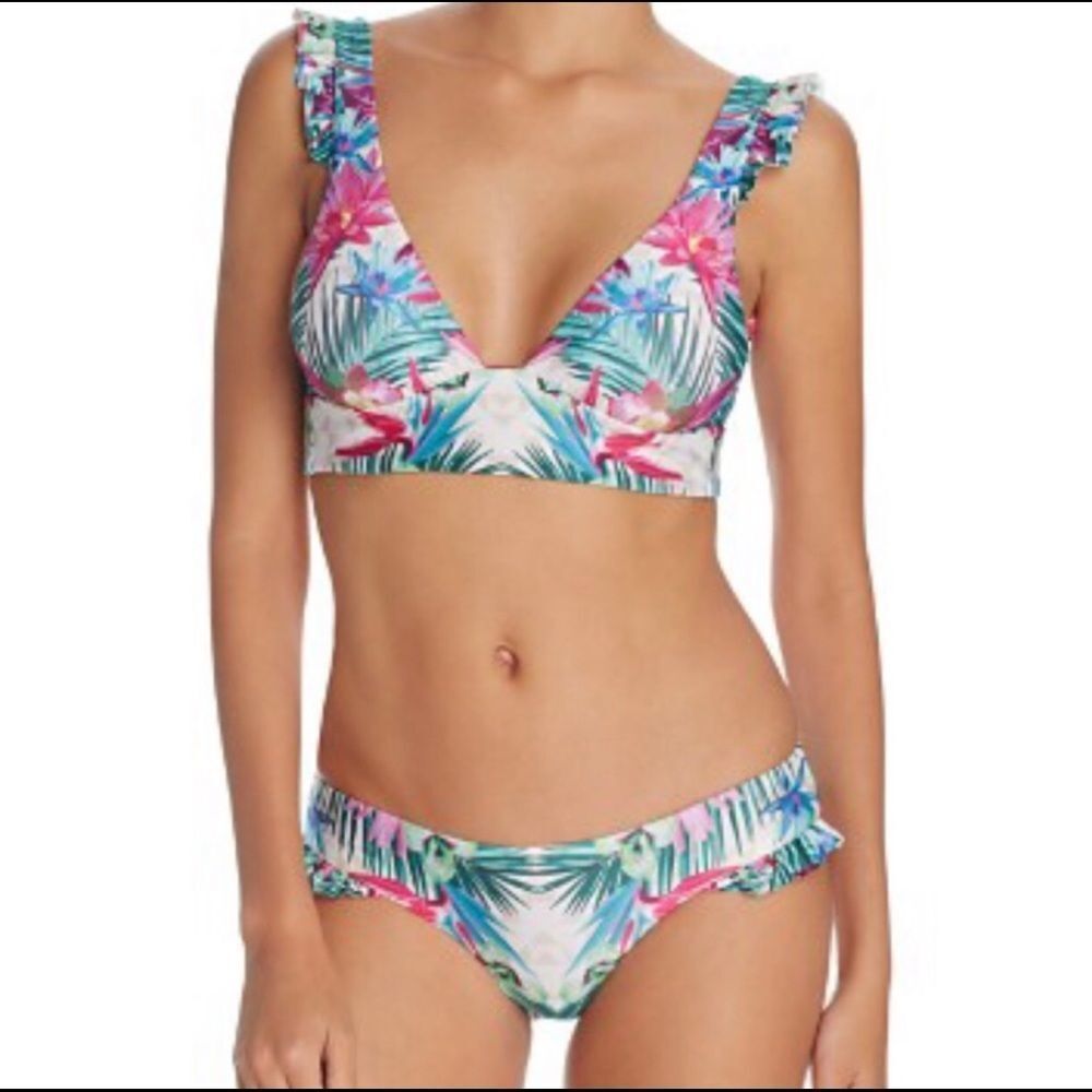 Isabella Rose Betsy Floral Swim Bottom Size Large NWOT